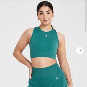 Oner Active Classic Seamless 2.0 Crop Top Sz Medium Mineral Green Marl BNWT